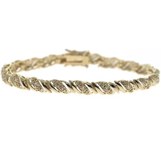 18k Gold over Silver CZ San Marco Bracelet - Grocery