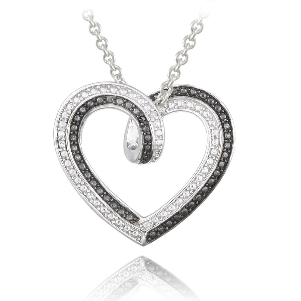 Black & White Diamond Accent Reversible Necklace - Grocery