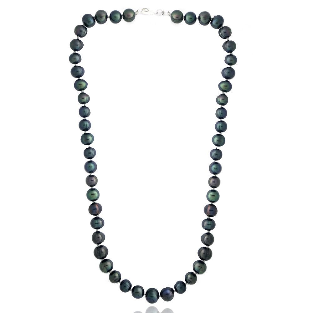 Peacock Freshwater Cultured 8-9mm Pearls Necklace, 18