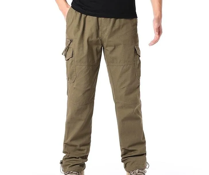 Men Multi-Pocket Outdoor Elastic Waist Cargo Pants - Grocery