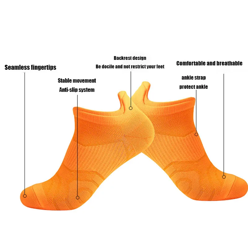 Men Athletic Socks Low Cut Cushion Running Socks Anti-slip And Anti-odor Breathable Comfort For Sports Running Fitness Cycling - Grocery