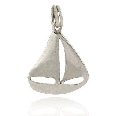 Sterling Silver Sea Ocean Hobby Sport Toy Sail Boat Pendant Cute - Grocery