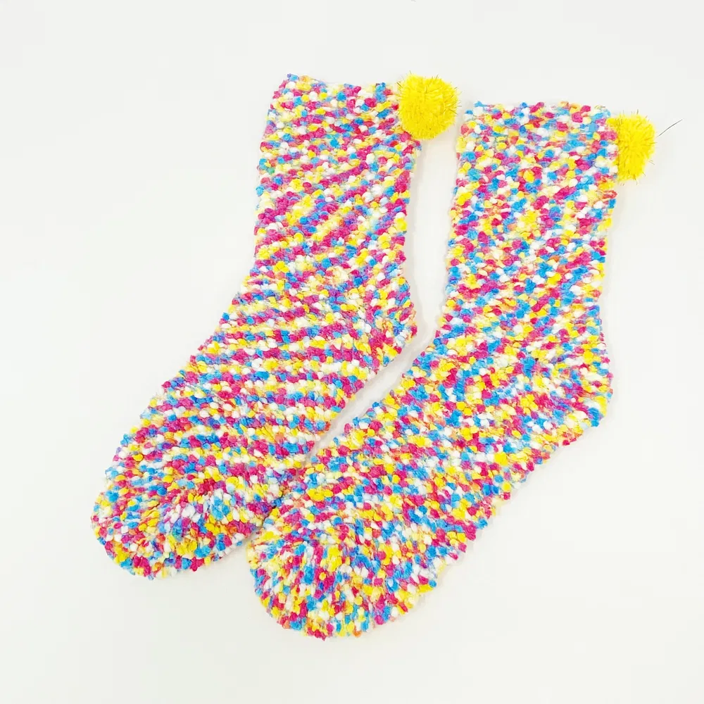 Fuzzy Pom Confetti Socks - Grocery