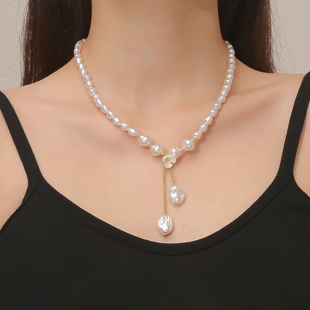 1pc Baroque Pearl Necklace 2023 New In Trendy Accessories - Grocery