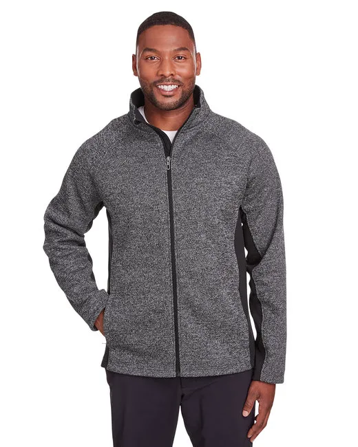 Men's Constant Full-Zip Sweater Fleece Jacket - BLACK/ BLK/ RED - S - Grocery