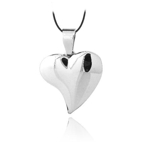 Stainless Steel Curvy Heart Necklace - Grocery