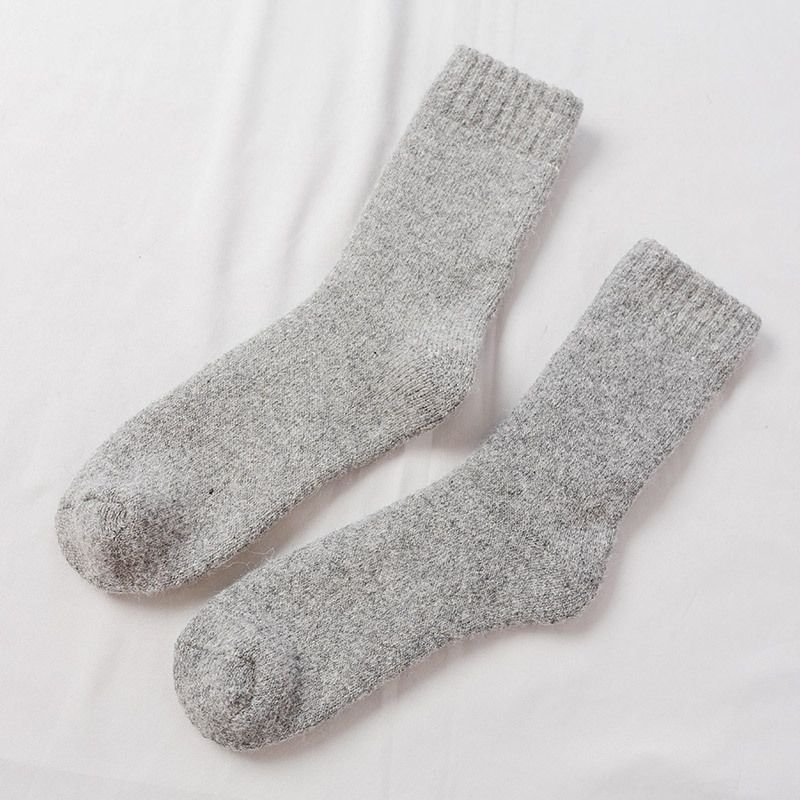 5 Pairs Socks Men Super Thicker Solid Sock Merino Wool Rabbit Socks Against Cold Snow Russia Winter Warm Funny Happy Male Sock - Grocery