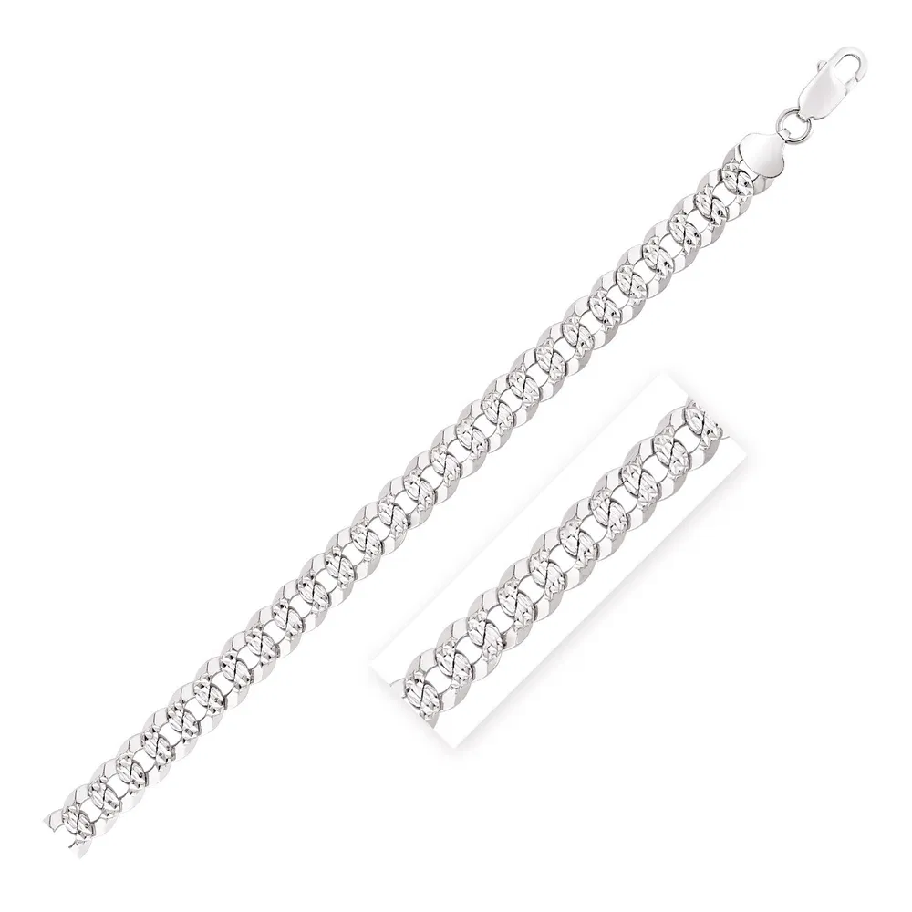 Sterling Silver Rhodium Plated Curb Chain 8.4mm - Grocery