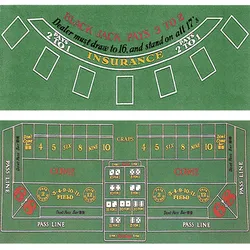 Blackjack and Craps Felt Layout - Grocery