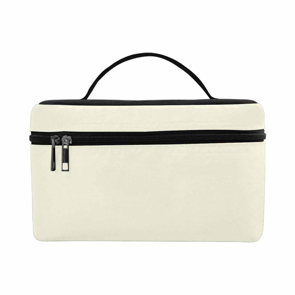 Cosmetic Bag, Beige Travel Case - Grocery