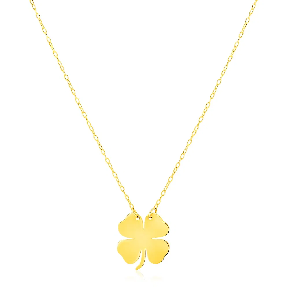 14K Yellow Gold Four Leaf Clover Necklace - Grocery