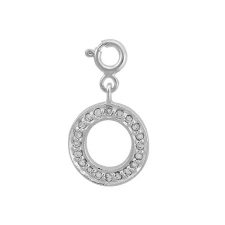 Sterling Silver CZ Circle Charm - Grocery