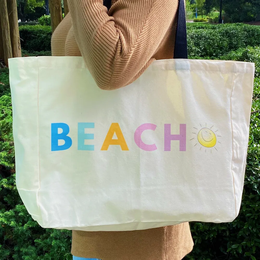 Sunny Beach Canvas Tote - Grocery