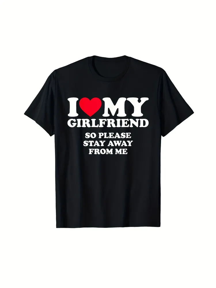 I Like My Hot Girlfriend, Men's Casual Short Sleeved Round Neck T-shirt - Grocery