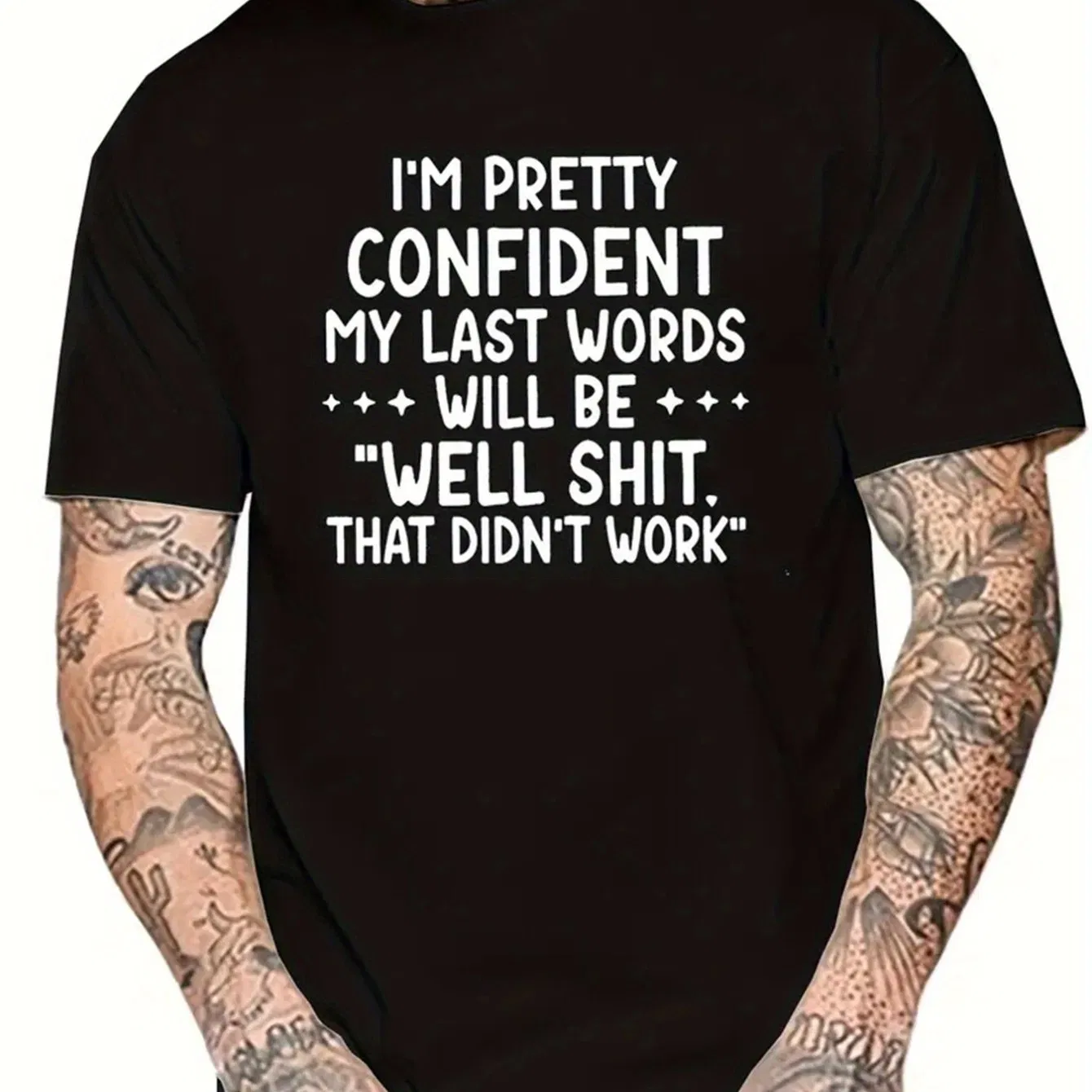 Men's Creative Tops, Casual Short Sleeved Round Neck T-shirts, Summer Outdoor Men's Clothing - Grocery