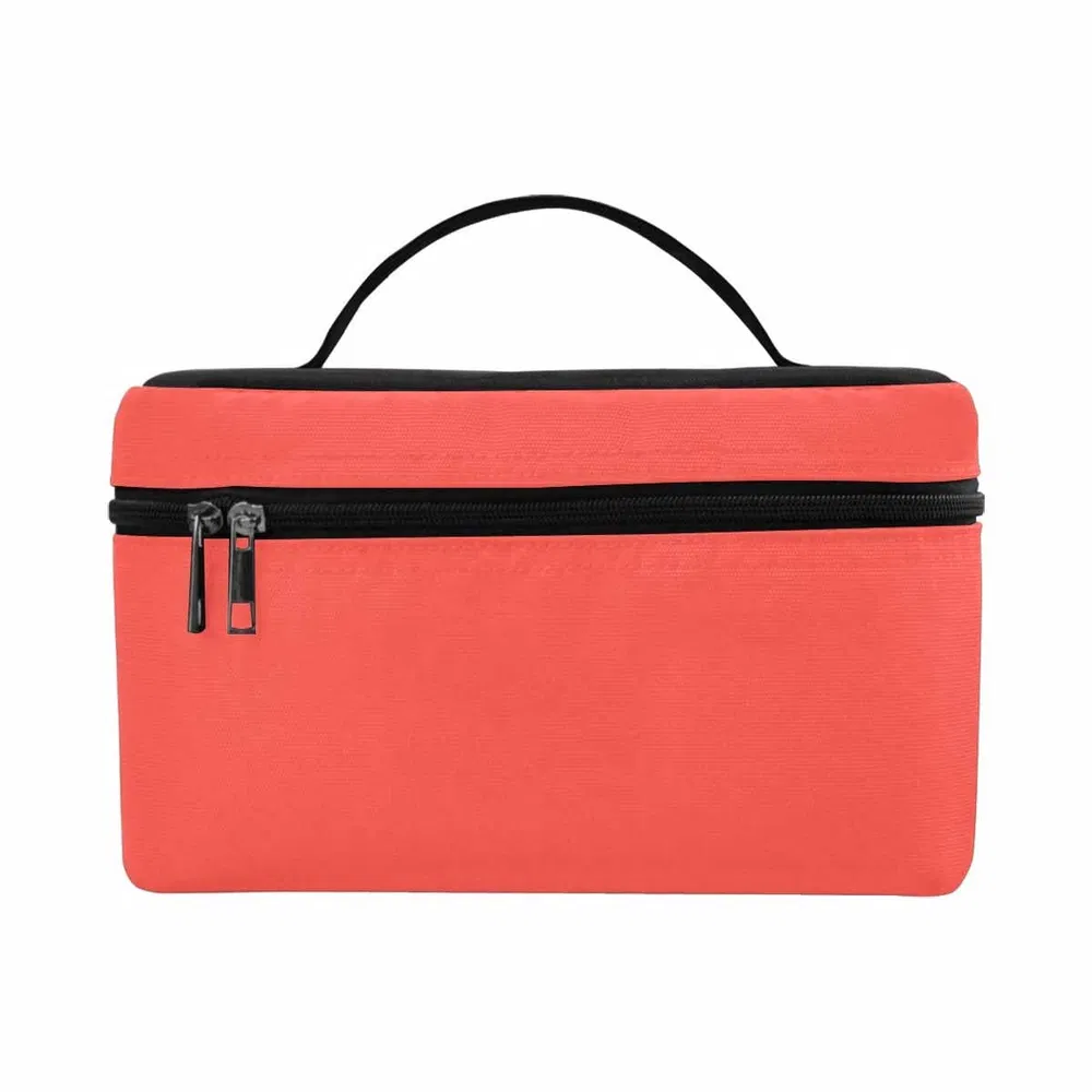 Cosmetic Bag, Red Orange Travel Case - Grocery