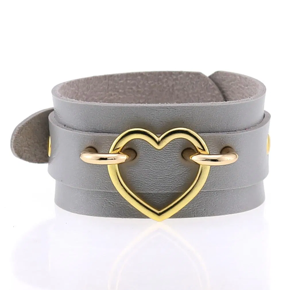 Popular Couple Peach Heart Bracelet Creative Fashion Wide Double-layer Heart-shaped Bracelet - Grocery