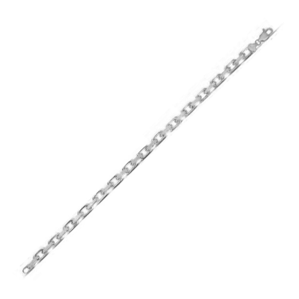 14k White Gold French Cable Link Chain (4.80 mm) - Grocery