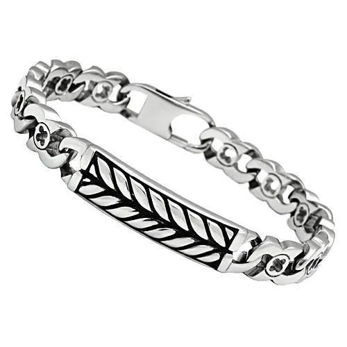 TK438 - High polished (no plating) Stainless Steel Bracelet with No Stone - Grocery