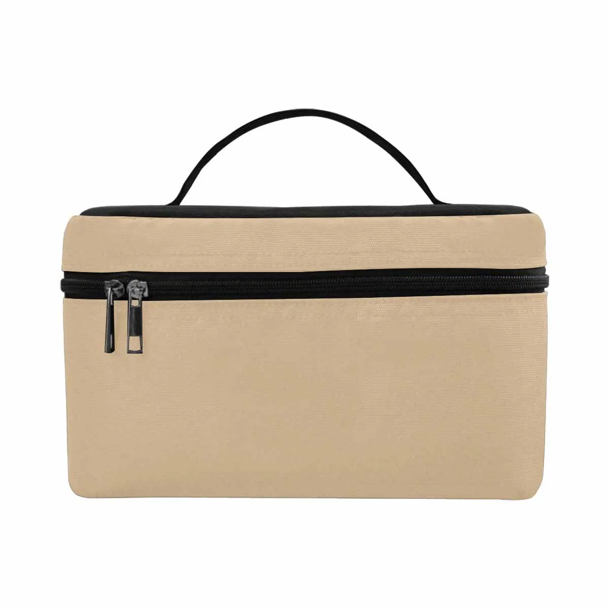 Cosmetic Bag, Tan Brown Travel Case - Grocery