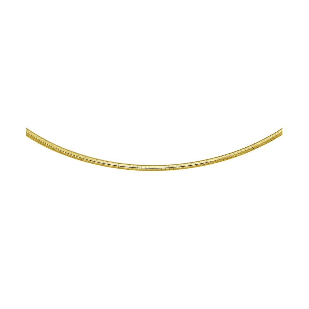14k Yellow Gold Classic Omega Style Necklace (2 mm) - Grocery