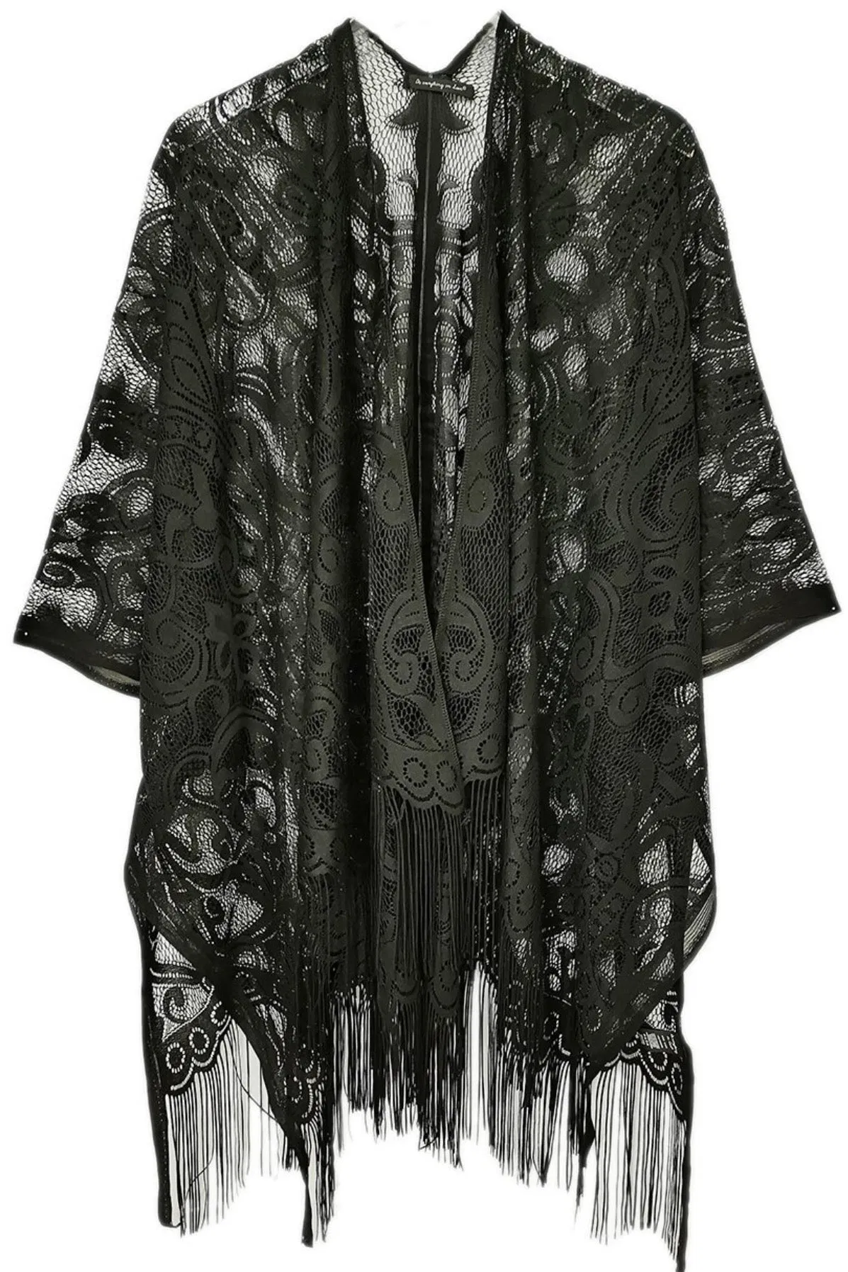 Elegant Lace Fringed Kimono - Grocery