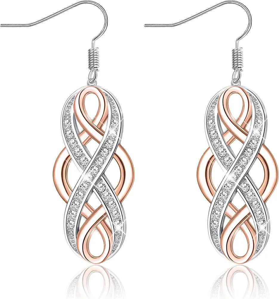 Sterling Silver Celtic Dangle Earrings For Women Rose Gold Plated Good Luck Vintag Drop Earrings Irish Jewelry - Grocery