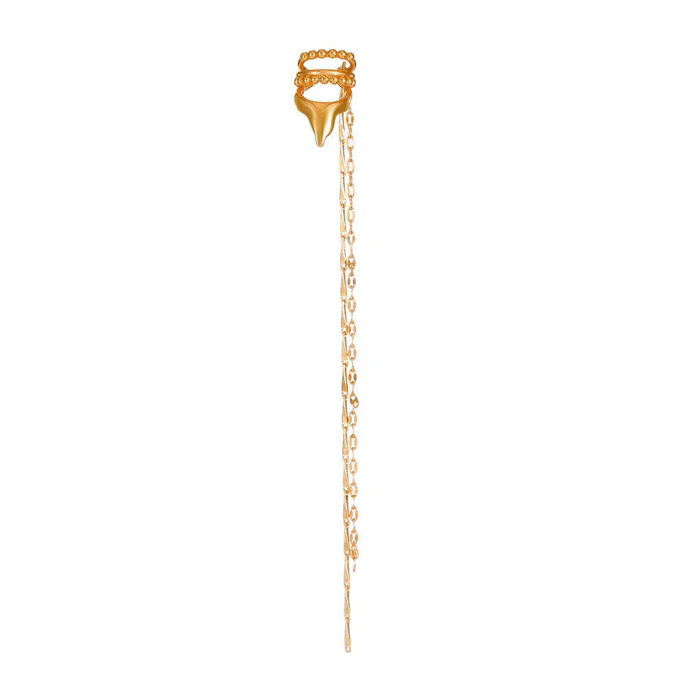 Women's Fashion Temperament Elf Ear Clip Long Chain Tassel - Grocery