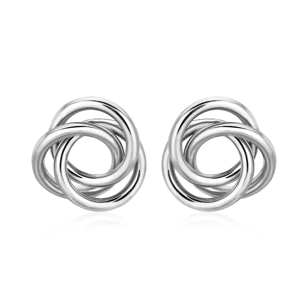Polished Open Love Knot Earrings in Sterling Silver - Grocery