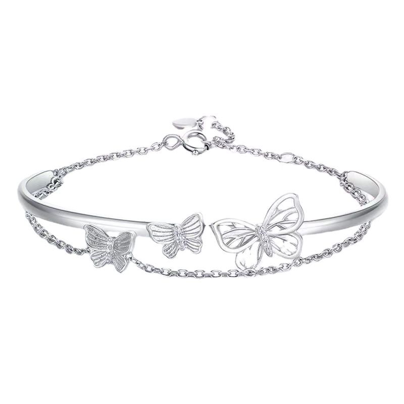 Women's Fashion Versatile Double Layer Butterfly Bracelet - Grocery