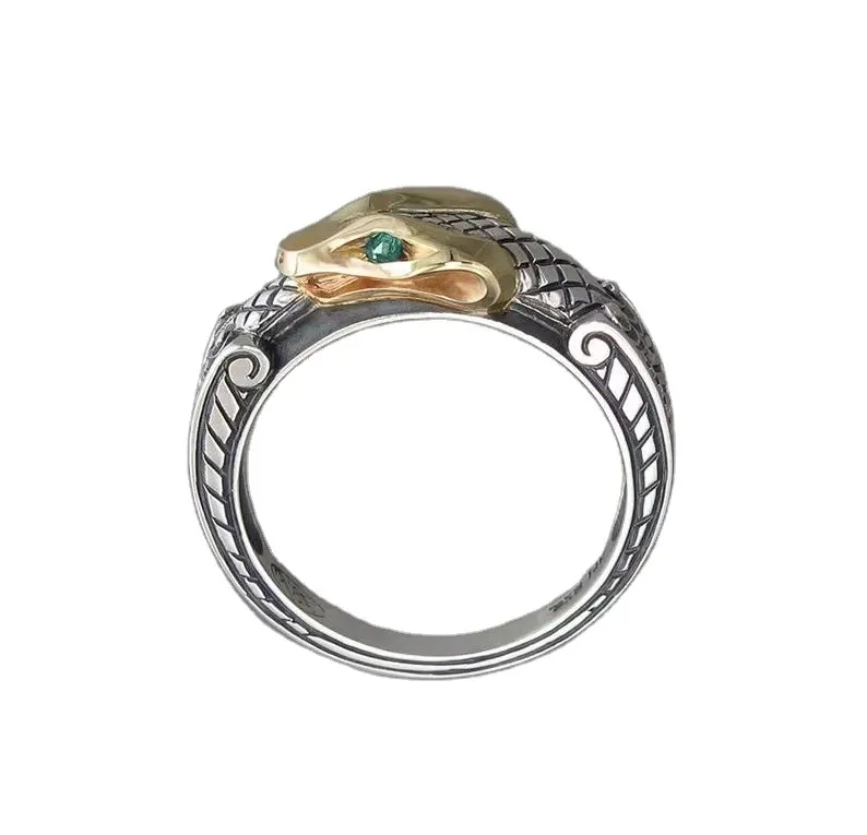 Punk Hand Jewellery Copper And Silver Plated Two-tone Snake Ring - Grocery
