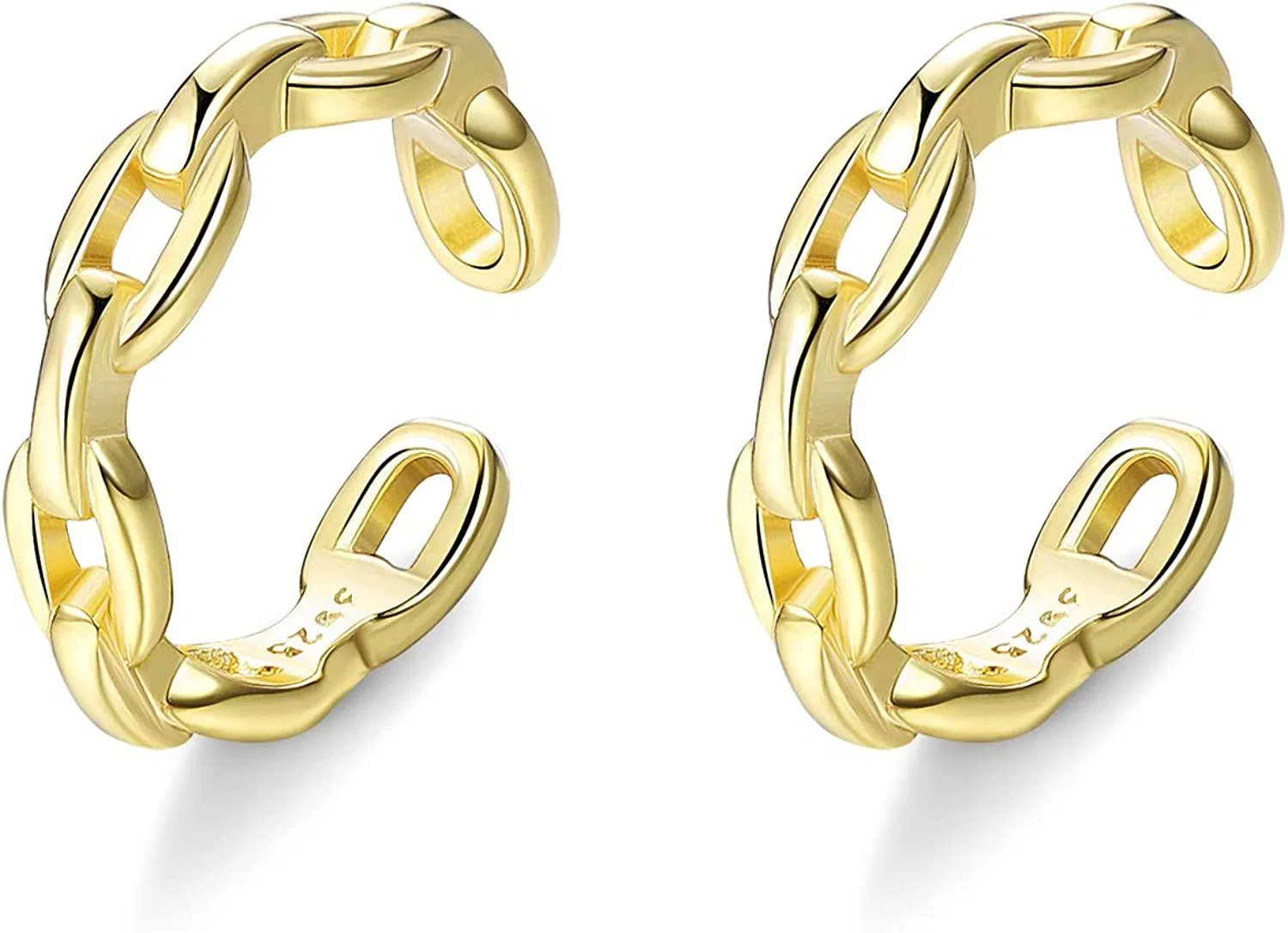 Cuff Earrings 925 Sterling Silver Ear Cuff Earrings 18K Gold Plated Handmade Non-Piercing Helix Cartilage Minimalist Cuff Earrings for Women - Grocery