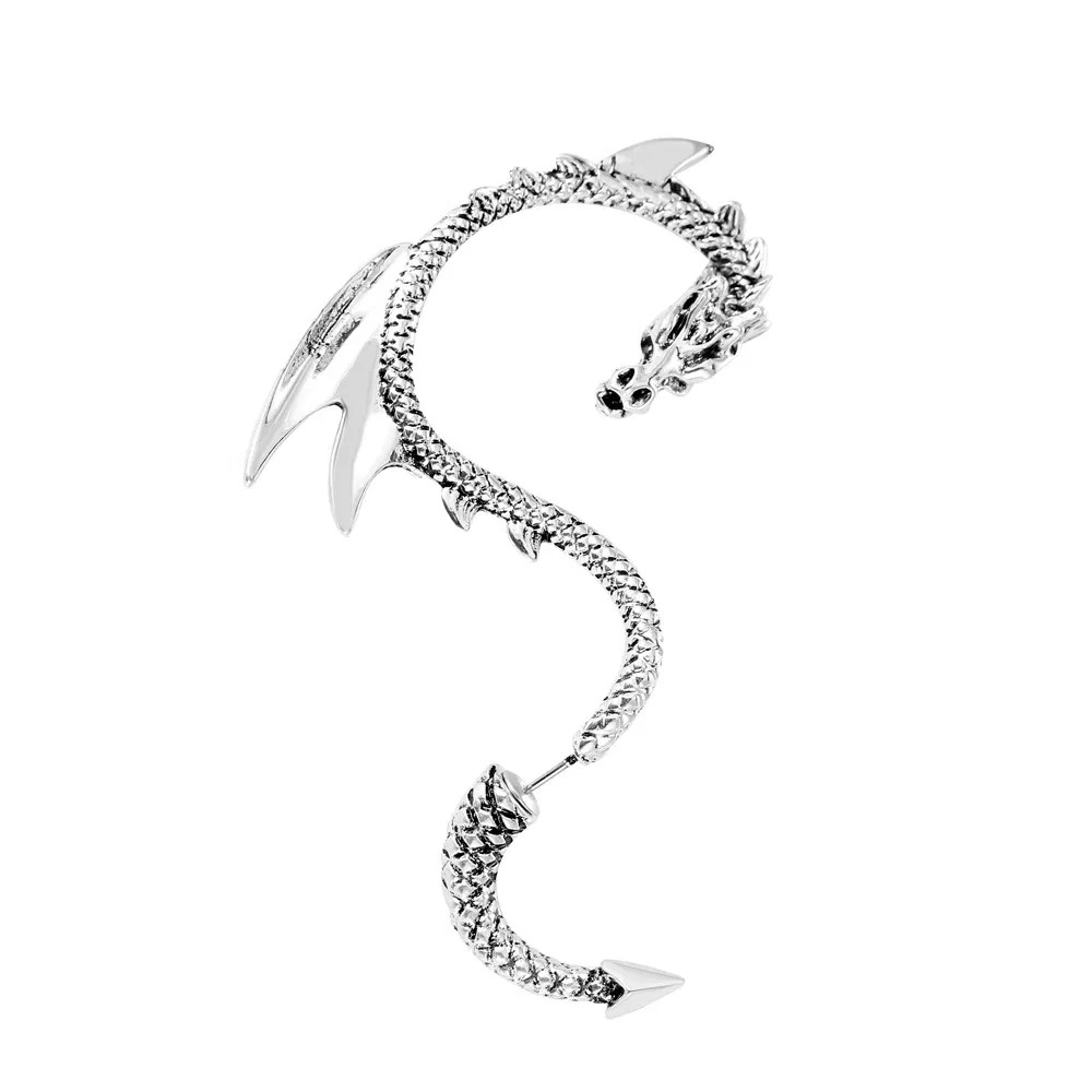 Dragon's Lure Earring Old-fashioned Dark Flying Dragon Removable Ear Hanging Exaggerated Creative Earrings - Grocery