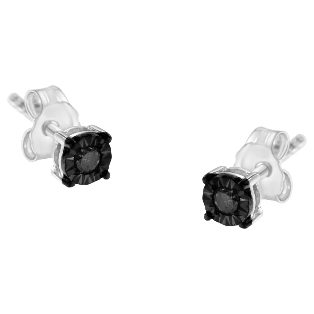 .925 Sterling Silver Classic 1/10CTTW Diamond Stud Earrings (Choice of Diamonds) - Grocery