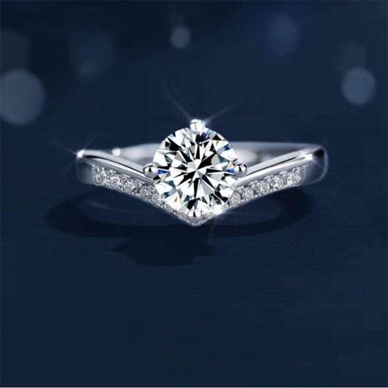 Moissanite Ring Female Princess Crown 1 Carat - Grocery
