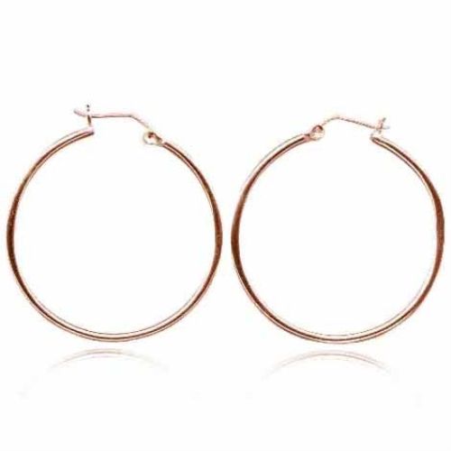 18K Rose Gold over Sterling Silver 40mm Hoop Earrings - Grocery