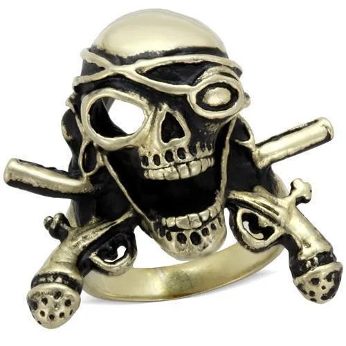 TK2456 - IP Antique Copper Stainless Steel Ring with Epoxy in Jet - Grocery