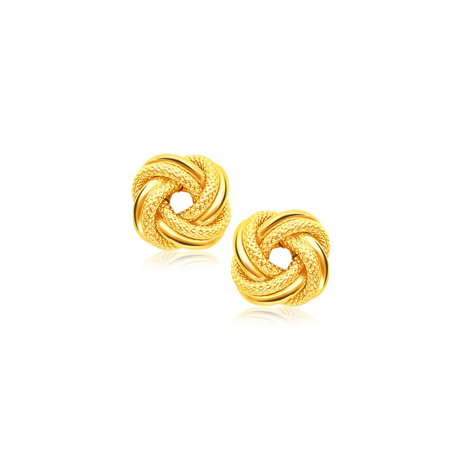 14k Yellow Gold Intertwined Love Knot Stud Earrings - Grocery