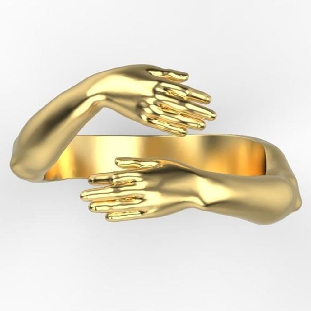 Personalized Hand Embrace Open Rings - Grocery