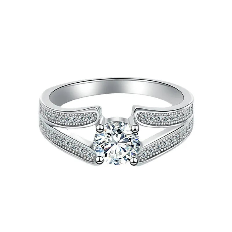 S925 Sterling Silver V-Edge Zircon Ring Fashion New Style - Grocery