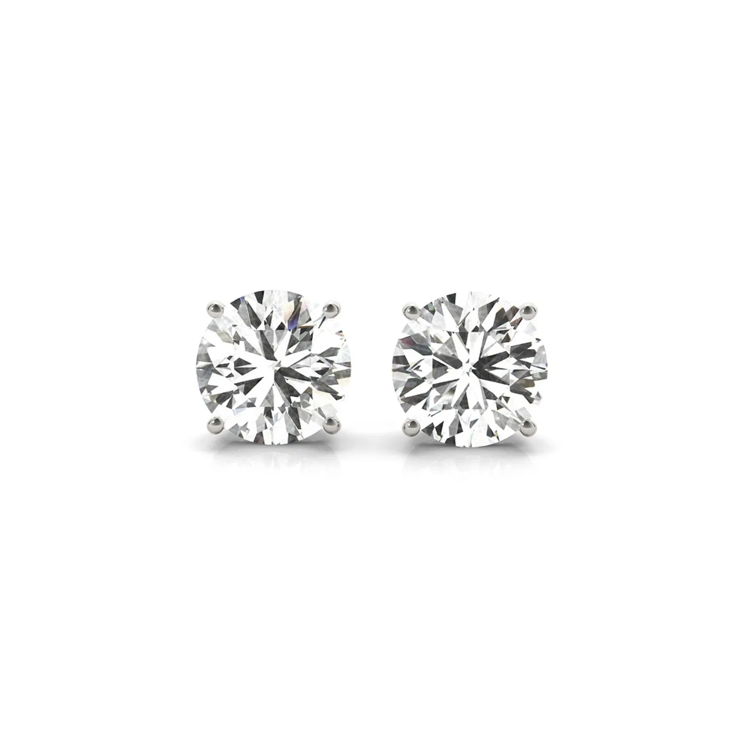 4 cttw Certified IGI Lab Grown Round Diamond Stud Earrings 14k White Gold (G/VS2) - Grocery