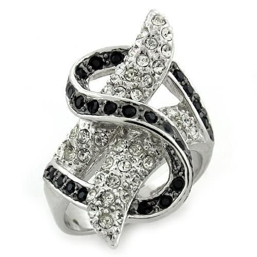 LOAS1133 - Special Color 925 Sterling Silver Ring with Top Grade Crystal in Multi Color - Grocery