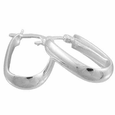 Sterling Silver Oval Hoop Earrings - Grocery