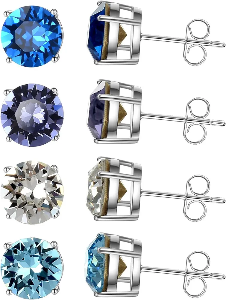 Stud Earrings for Women Crystals From Swarovski Stud Earrings Set 4 pairs 0.31