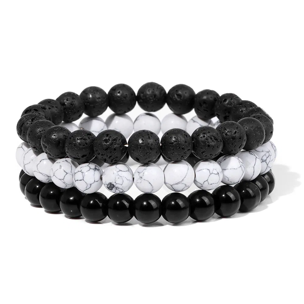 Natural Stone Bead Bracelet For Men - Grocery