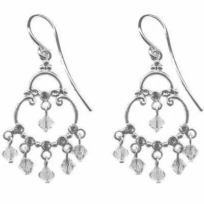 Sterling Silver CZ and Swarovski Elements Chandelier Earrings - Grocery