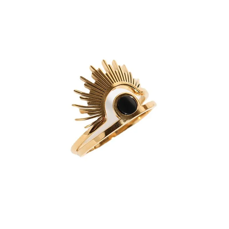 New European And American Titanium Steel Ladies Sun Light Ring - Grocery