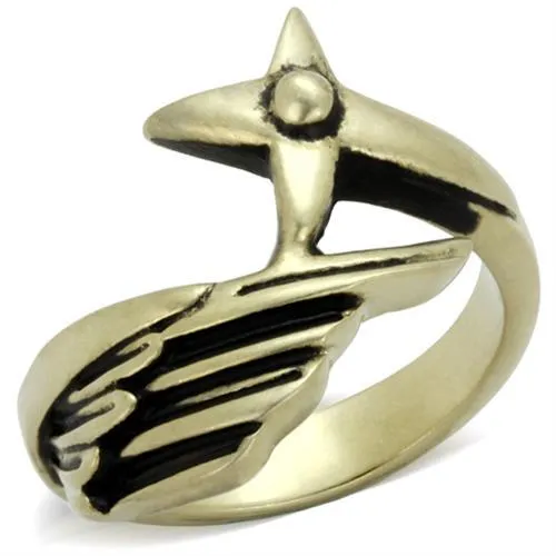TK2470 - IP Antique Copper Stainless Steel Ring with Epoxy in Jet - Grocery