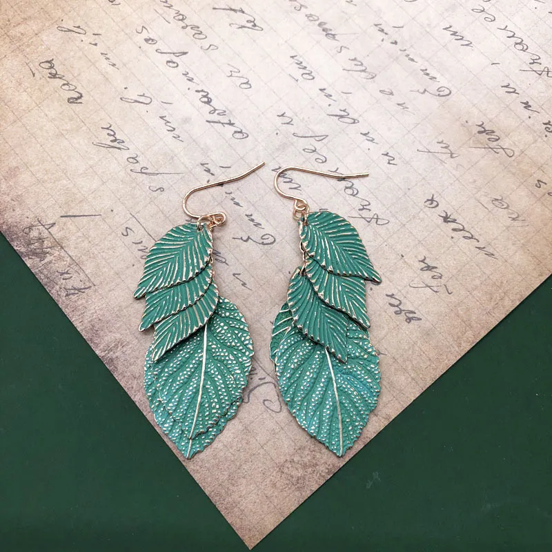 Leaf Earrings 925 Plain Tremella Hook - Grocery