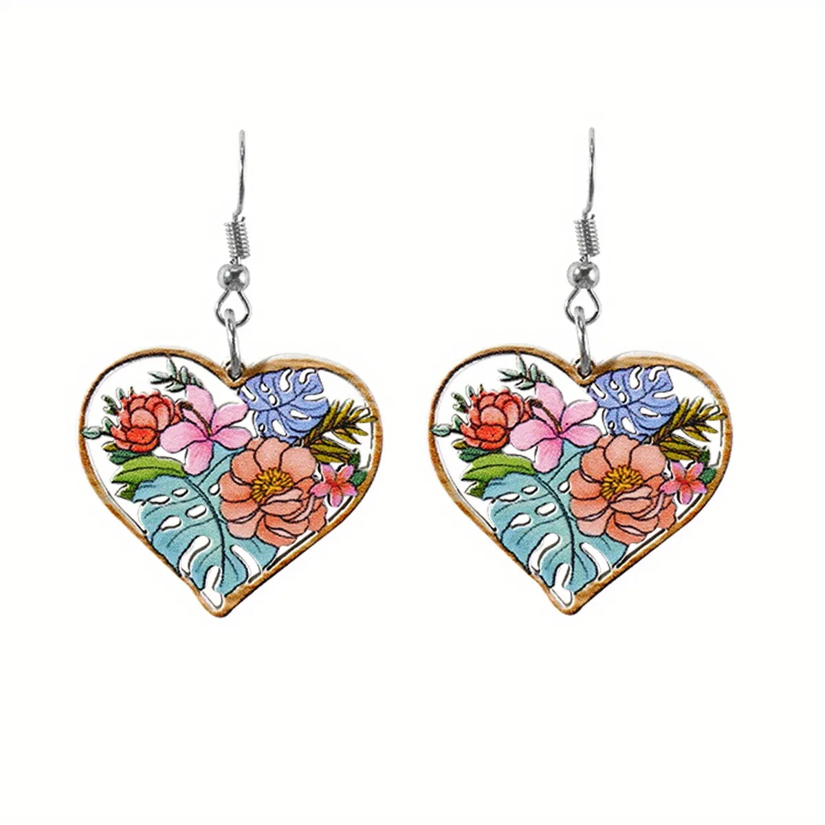 Makersland Teen Kids Earrings, Multicolor Peach Heart Pendant Jewelry Gift Earrings For Teens And Children - Grocery